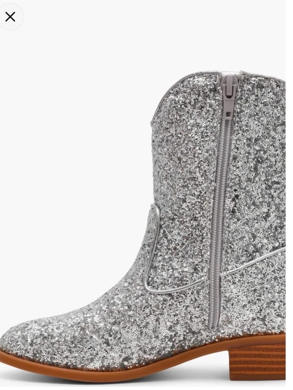 NWT Dolce Vita Silver Linz Glitter Kids Western Boots